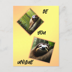 Cartes Pour Fêtes Annuelles Sloth "Be You Unique",