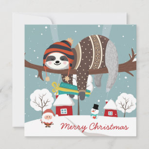 Cartes Pour Fêtes Annuelles Sloth Christmas
