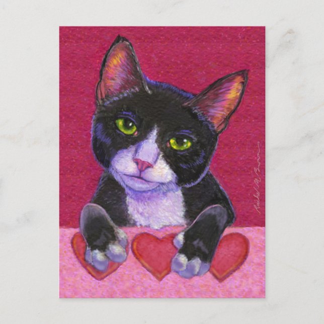 Cartes Pour Fêtes Annuelles Smoking de Valentine avec des coeurs (Devant)