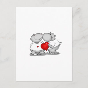 Cartes Pour Fêtes Annuelles Smooch - Hippo Kiss Valentine's Day