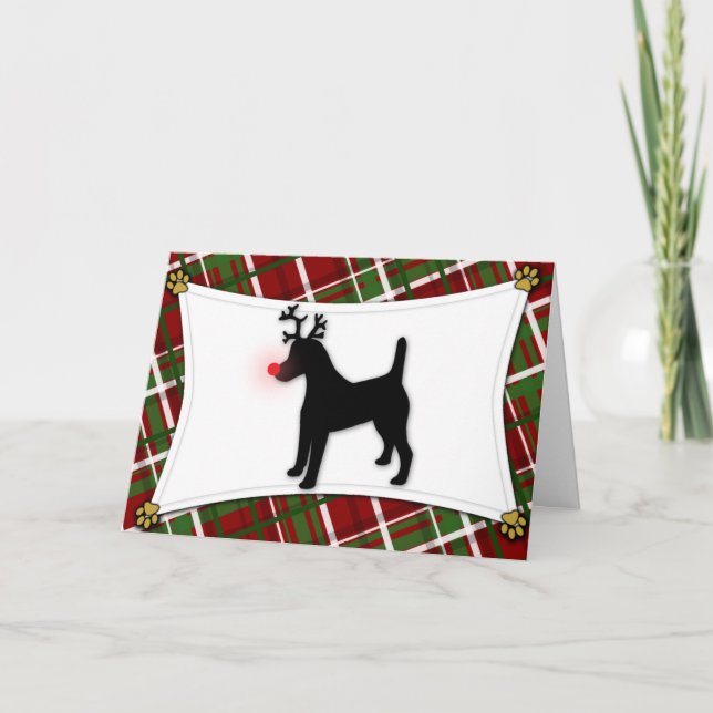 Cartes Pour Fêtes Annuelles Smooth Fox Terrier Reindeer (Devant)