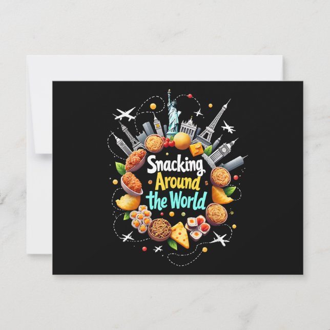 Cartes Pour Fêtes Annuelles Snacking Autour Du Monde Fast Food Travel Travele (Devant)
