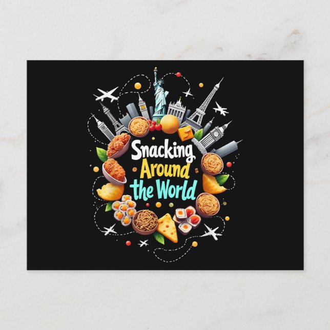Cartes Pour Fêtes Annuelles Snacking Autour Du Monde Fast Food Travel Travele (Devant)