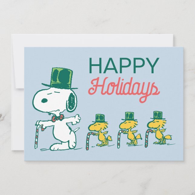 Cartes Pour Fêtes Annuelles Snoopy Chapeau Haut de Forme Bonbon à la Menthe Po (Devant)