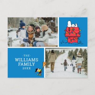 Cartes Pour Fêtes Annuelles Snoopy Doghouse Noël Famille Photo Collage
