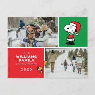 Cartes Pour Fêtes Annuelles Snoopy Santa Claus Famille de Noël Photo Collage