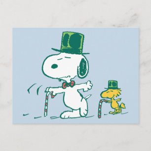 Cartes Pour Fêtes Annuelles Snoopy Top Chapeau Pepperment Candy