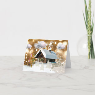 Cartes Pour Fêtes Annuelles Snow Cottage
