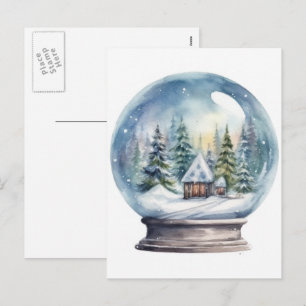 Cartes Pour Fêtes Annuelles Snow Globe