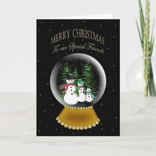 CARTES POUR FÊTES ANNUELLES SNOW GLOBE - NOËL - AMIS SPÉCIAUX (Devant)