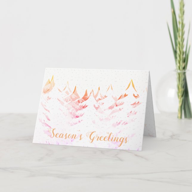 Cartes Pour Fêtes Annuelles Snow Laden Trees Joyeuses Fêtes Noël blanc (Devant)