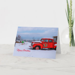 Cartes Pour Fêtes Annuelles Snowcountry Noël avec Camion Rouge