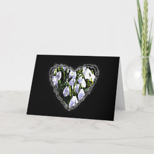 Cartes Pour Fêtes Annuelles Snowdrop Heart Valentine Love Romance Card