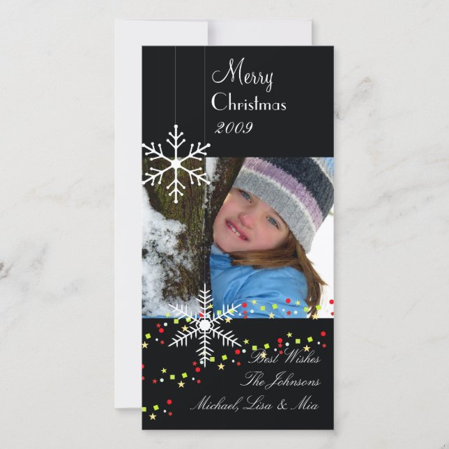 Cartes Pour Fêtes Annuelles Snowflakes (Devant)