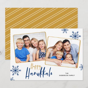 Cartes Pour Fêtes Annuelles Snowflakes 2 Photos Happy Hanoukka