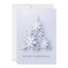 Snowflakes 3D Christmas Tree Grey Card