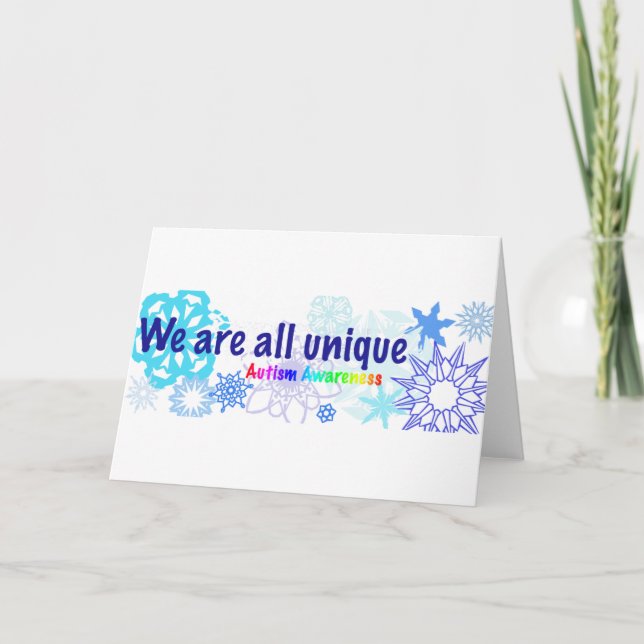 Cartes Pour Fêtes Annuelles snowflakes_autism (Devant)