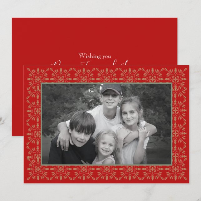 Cartes Pour Fêtes Annuelles Snowflakes Classic Christmas Photo Card 1 Photo (Devant / Derrière)