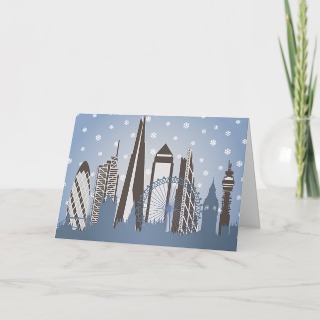 Cartes Pour Fêtes Annuelles Snowflakes de Londres (Devant)