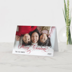 Cartes Pour Fêtes Annuelles Snowflakes minimaliste Joyeux Noël 1 Photo Holi