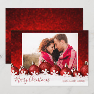 Cartes Pour Fêtes Annuelles Snowflakes Ornements Photo Noël