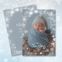 Snowflakes Photo Annonces de naissance hivernale