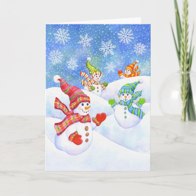 Cartes Pour Fêtes Annuelles SnowGirls (Devant)