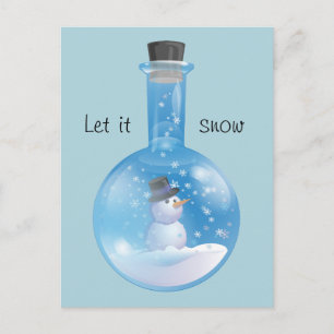Cartes Pour Fêtes Annuelles Snowglobe flask