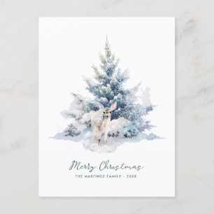 Cartes Pour Fêtes Annuelles Snowland Pine Deer Joyeux Noël