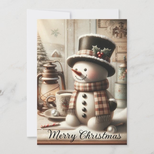 Cartes Pour Fêtes Annuelles Snowman (Devant)