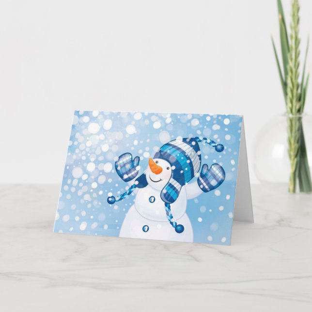 Cartes Pour Fêtes Annuelles Snowman (Devant)