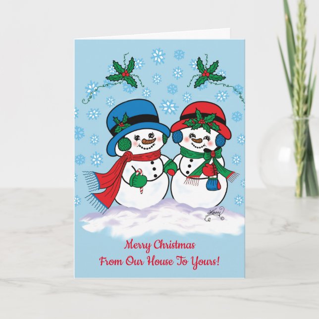 Cartes Pour Fêtes Annuelles Snowman (Devant)