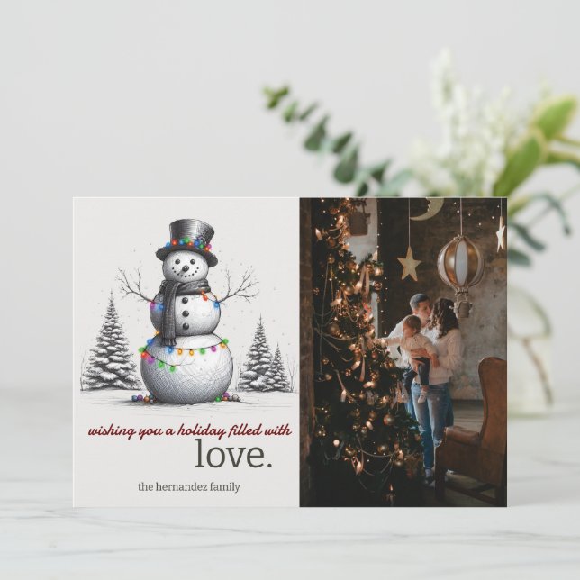 Cartes Pour Fêtes Annuelles Snowman (Debout devant)