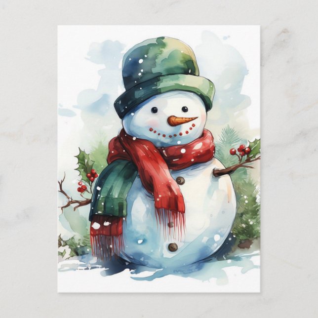Cartes Pour Fêtes Annuelles Snowman (Devant)