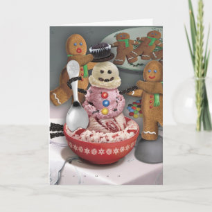 Cartes Pour Fêtes Annuelles Snowman à la crème glacée