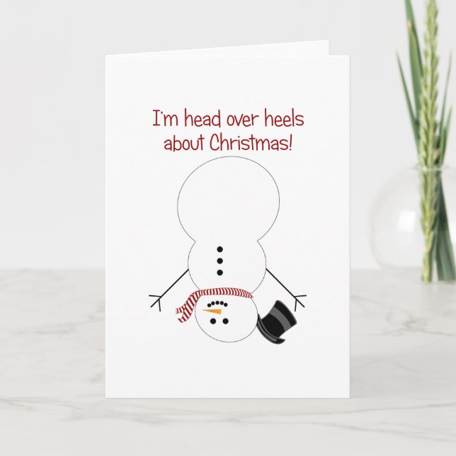 Cartes Pour Fêtes Annuelles Snowman à l'envers (Devant)