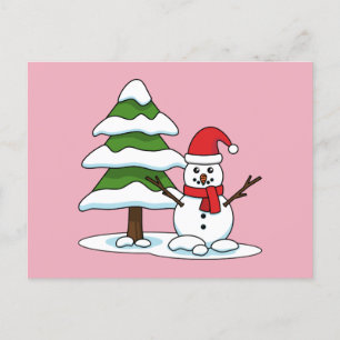Cartes Pour Fêtes Annuelles Snowman avec Snowman Pine Tree