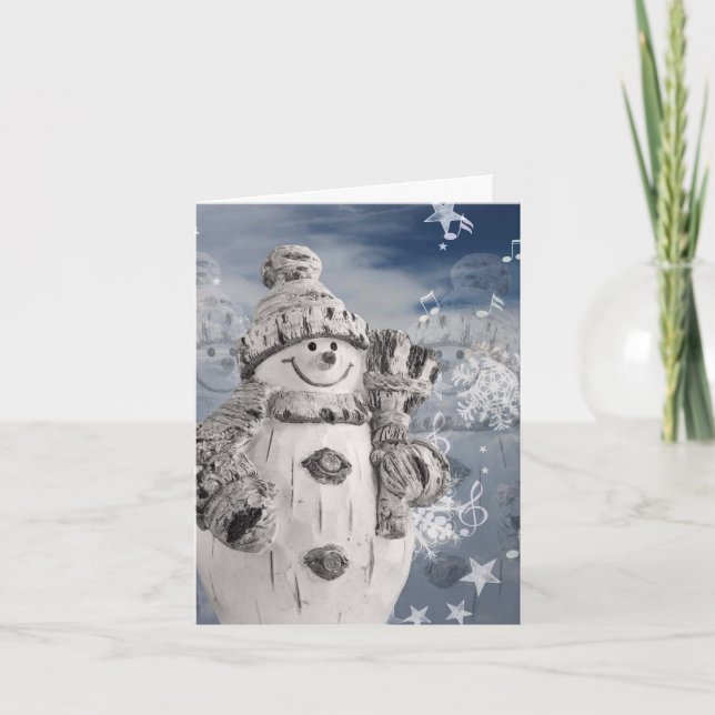 Cartes Pour Fêtes Annuelles Snowman Christmas Music (Devant)