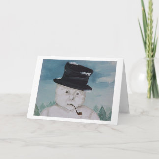 Cartes Pour Fêtes Annuelles Snowman dans la pensée