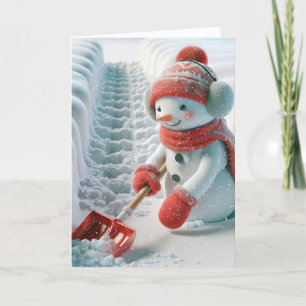 Cartes Pour Fêtes Annuelles Snowman De Noël Avec Chaussure Rouge