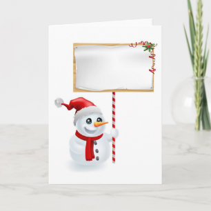 Cartes Pour Fêtes Annuelles Snowman de Noël et signe