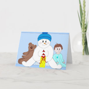 Cartes Pour Fêtes Annuelles Snowman géant et amis