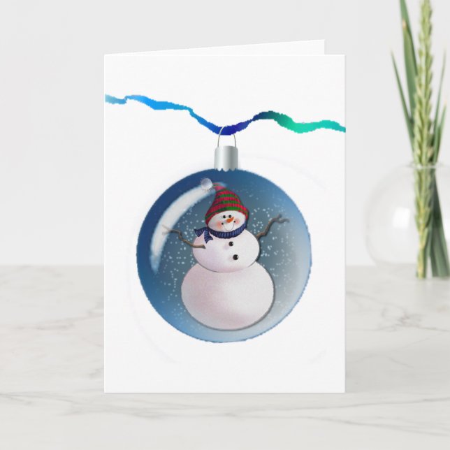 Cartes Pour Fêtes Annuelles SNOWMAN GLOBES par SHARON SHARPE (Devant)