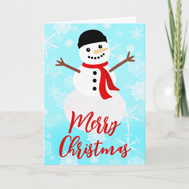 Cartes Pour Fêtes Annuelles Snowman hiver Joyeux Noël (Devant)