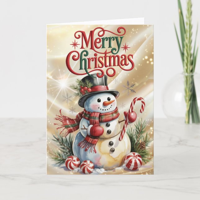 Cartes Pour Fêtes Annuelles Snowman in Top Hat Christmas (Devant)