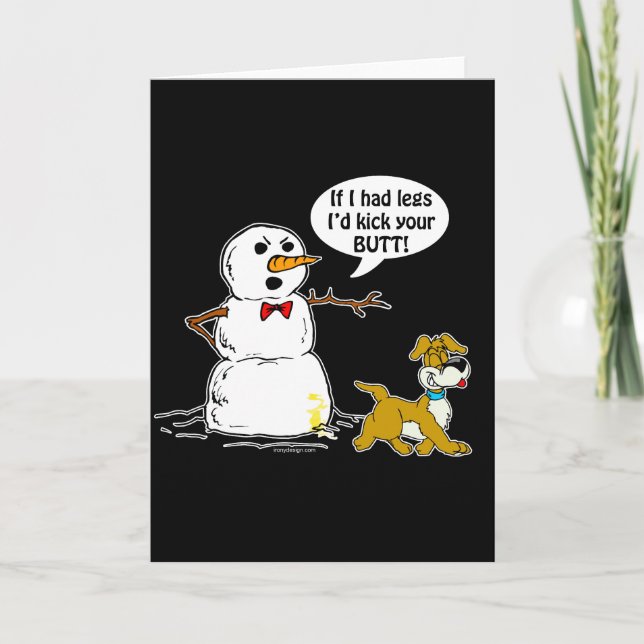 Cartes Pour Fêtes Annuelles Snowman Joke (Devant)