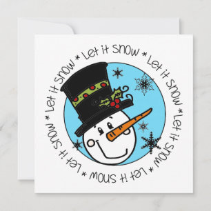 Cartes Pour Fêtes Annuelles Snowman Laisser Neige