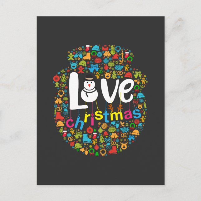 Cartes Pour Fêtes Annuelles Snowman Love Décorations de Noël (Devant)