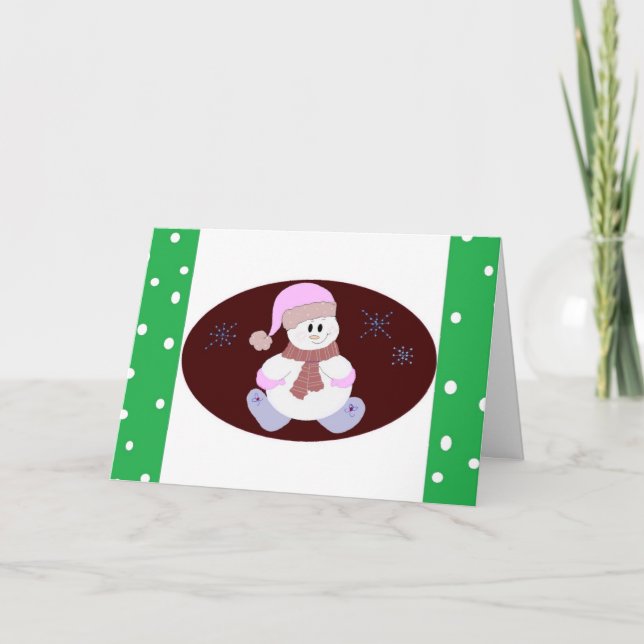 Cartes Pour Fêtes Annuelles Snowman souriant (Devant)