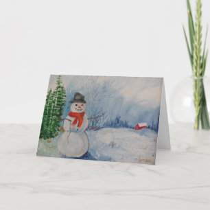 Cartes Pour Fêtes Annuelles Snowman Winter